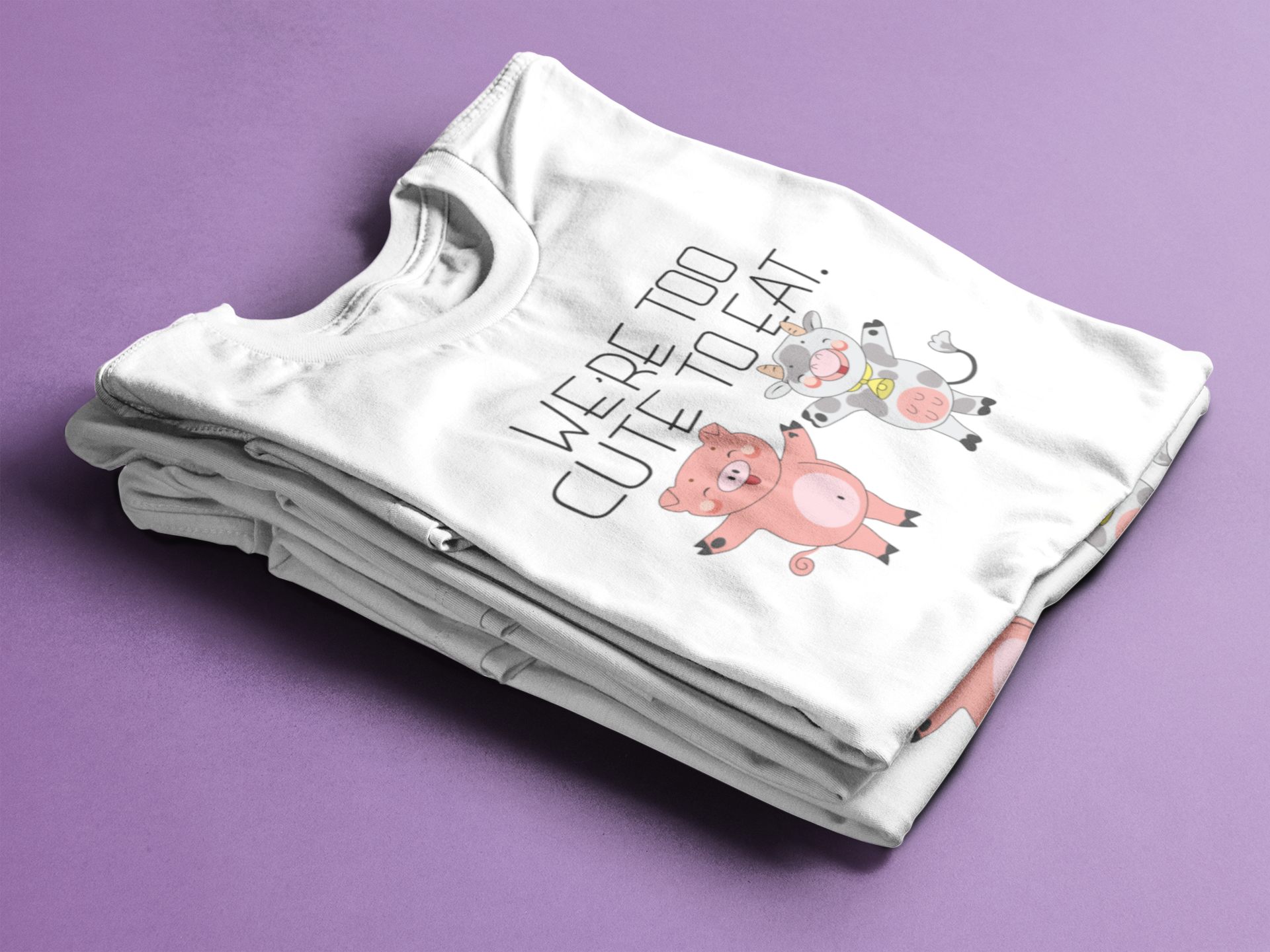 "We're Too Cute To Eat" T-Shirt - Veganious