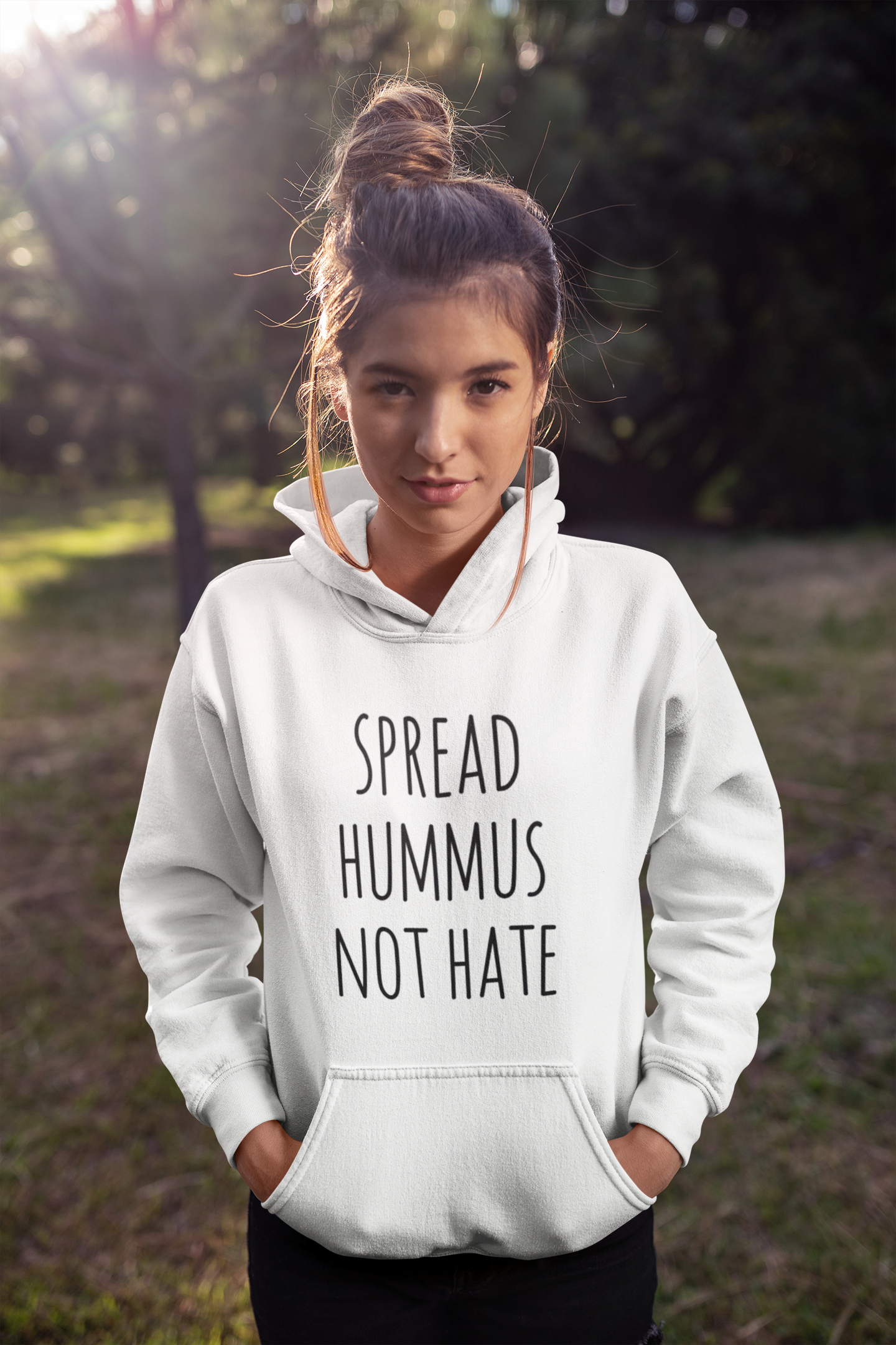 "Spread Hummus Not Hate" Hoodie - Veganious