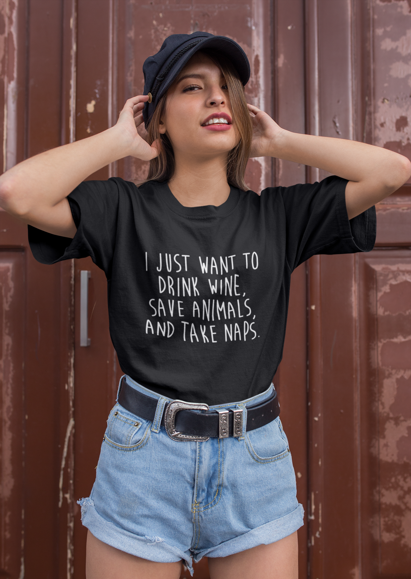 "WINE, ANIMALS, NAPS" T-Shirt - Veganious